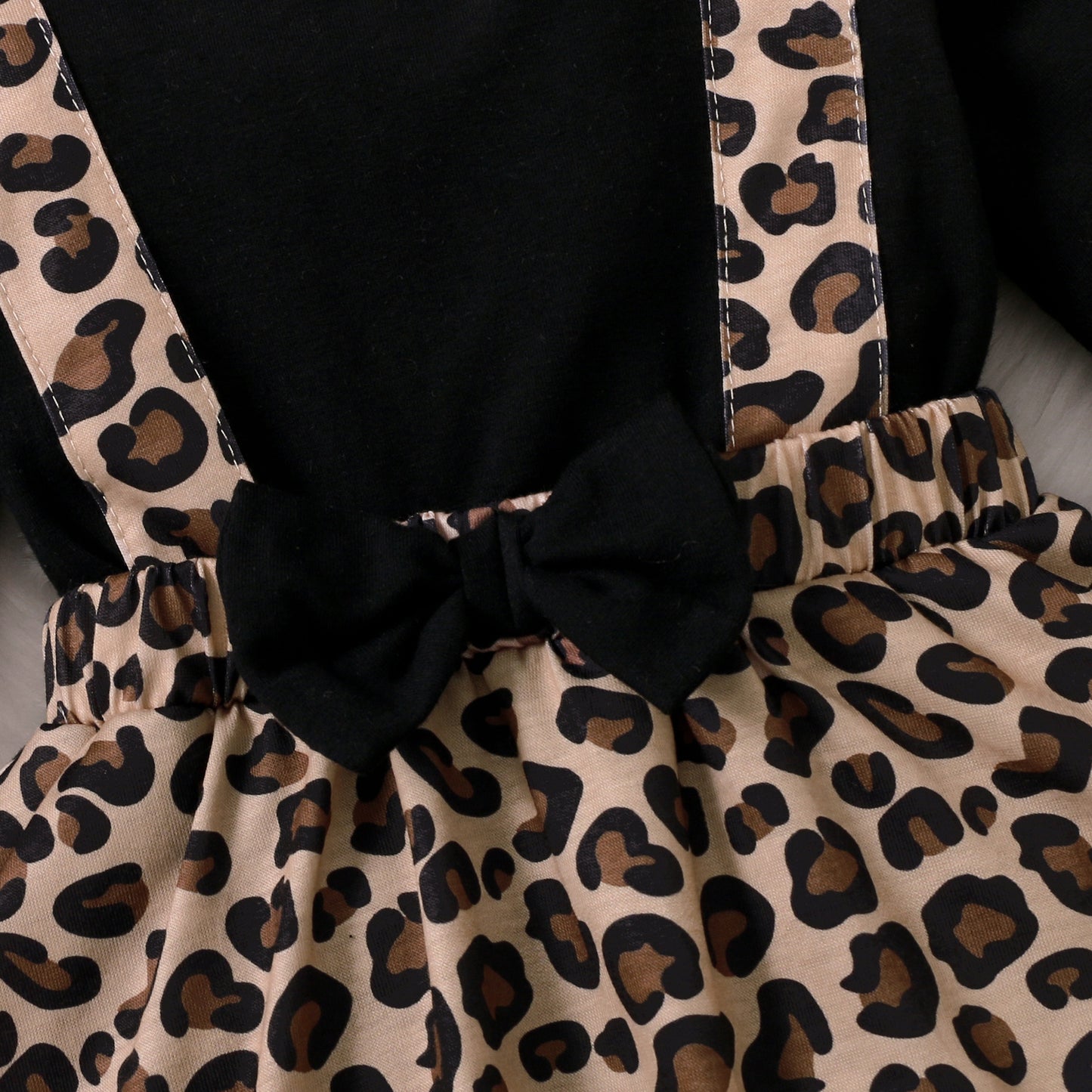 Long Sleeve Baby Girl Leopard Print One-piece Romper