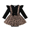 Long Sleeve Baby Girl Leopard Print One-piece Romper