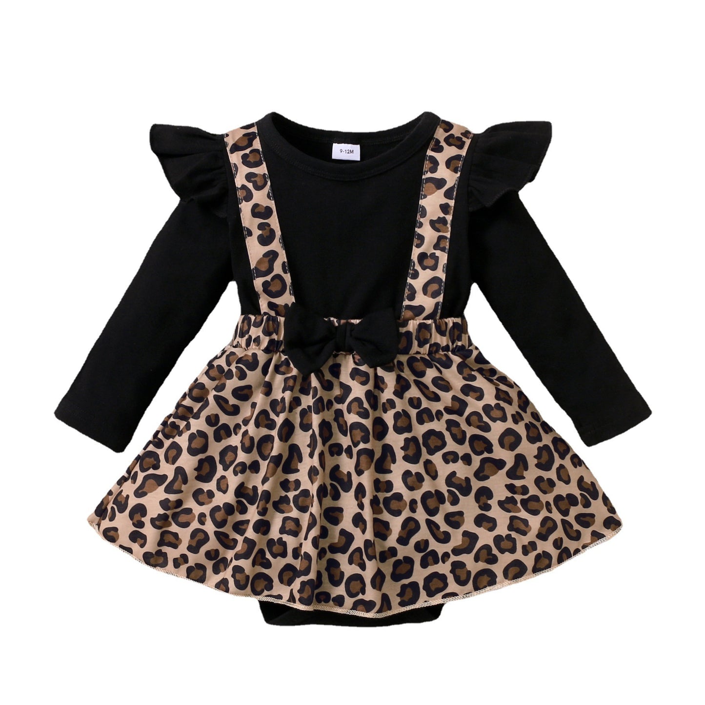 Long Sleeve Baby Girl Leopard Print One-piece Romper