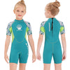 Girl One-pieces Short Sleeve Sunscreen Swimwear