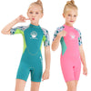 Girl One-pieces Short Sleeve Sunscreen Swimwear
