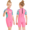 Girl One-pieces Short Sleeve Sunscreen Swimwear