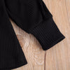 Girls' Fashion Sunken Stripe Top Houndstooth Skirt Suit