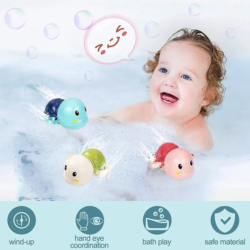 Baby Bath Toys Bathing Cute Swimming Turtle Whale Pool Beach Classic Chain