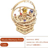 ROKR Rotating Starry Night Mechanical Music Box 3D Wooden Puzzle Assembly Model Building Kits Toys For Children Kids - AMK51