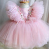 Year-Old Beaded Flower Princess Dress Girls' Veil Dress Sweet